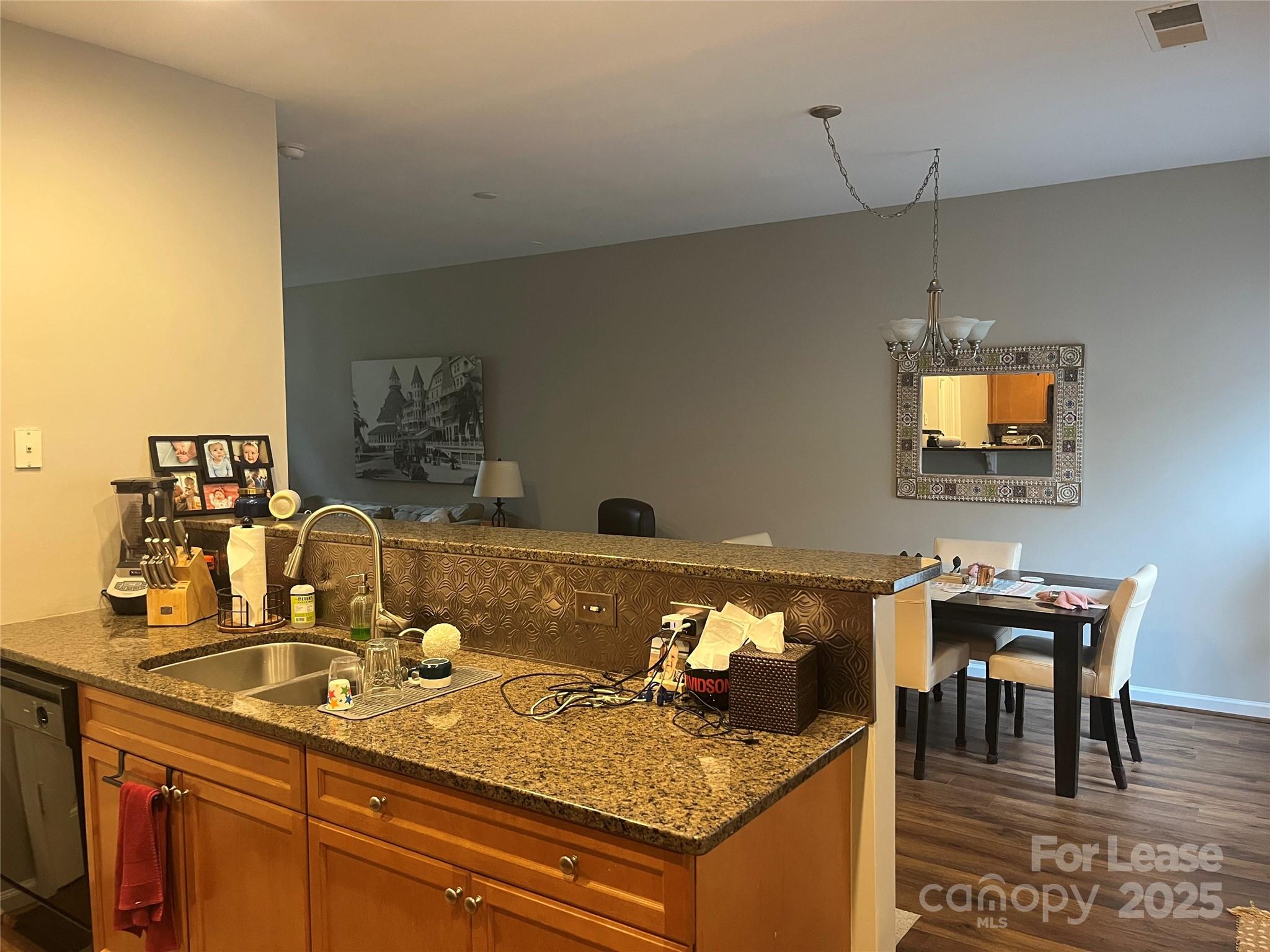 1131 Central Park Circle Davidson, NC 28036 - Photo 11 of 21 a kitchen with a granite counter top a stove a sink and a dining table