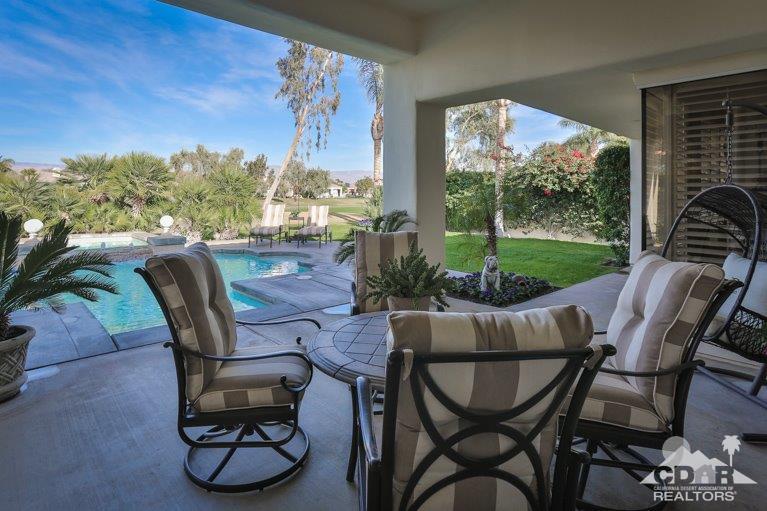 265 Loch Lomond Road Rancho Mirage, CA 92270 - Photo 35 of 46 a view of an outdoor dining space with furniture window and outside view