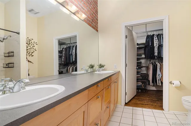 a bathroom with a sink double vanity