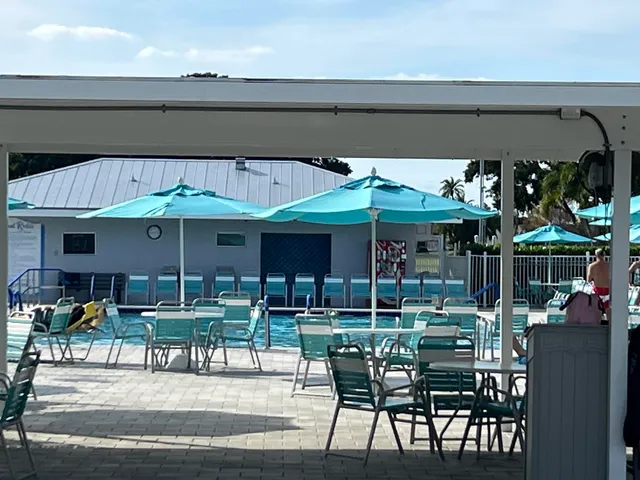 a view of table and chairs in patio
