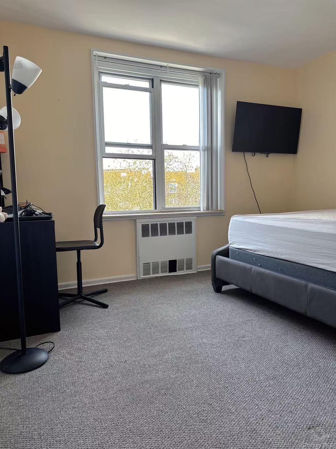 18-40 211th Street, Unit 5A Queens, NY 11360 - Photo 13 of 21 a spacious bedroom with a bed and a flat tv screen on a dresser