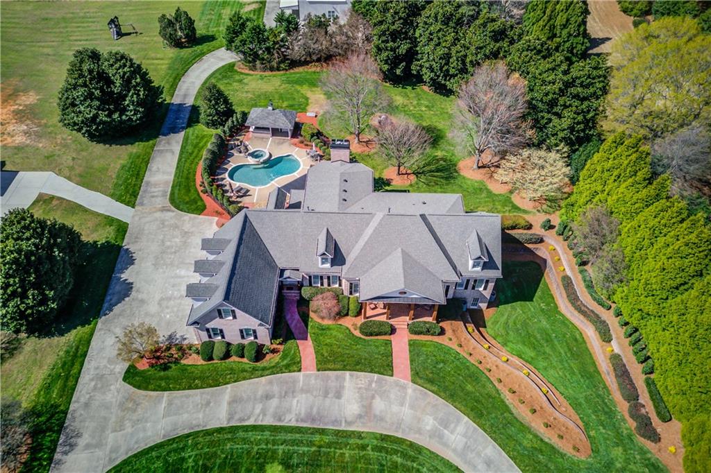 an aerial view of multiple house
