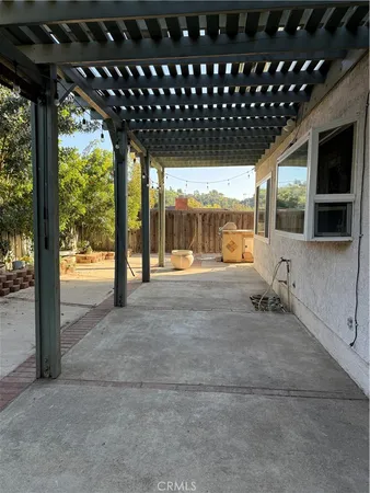 a view of porch with seating space