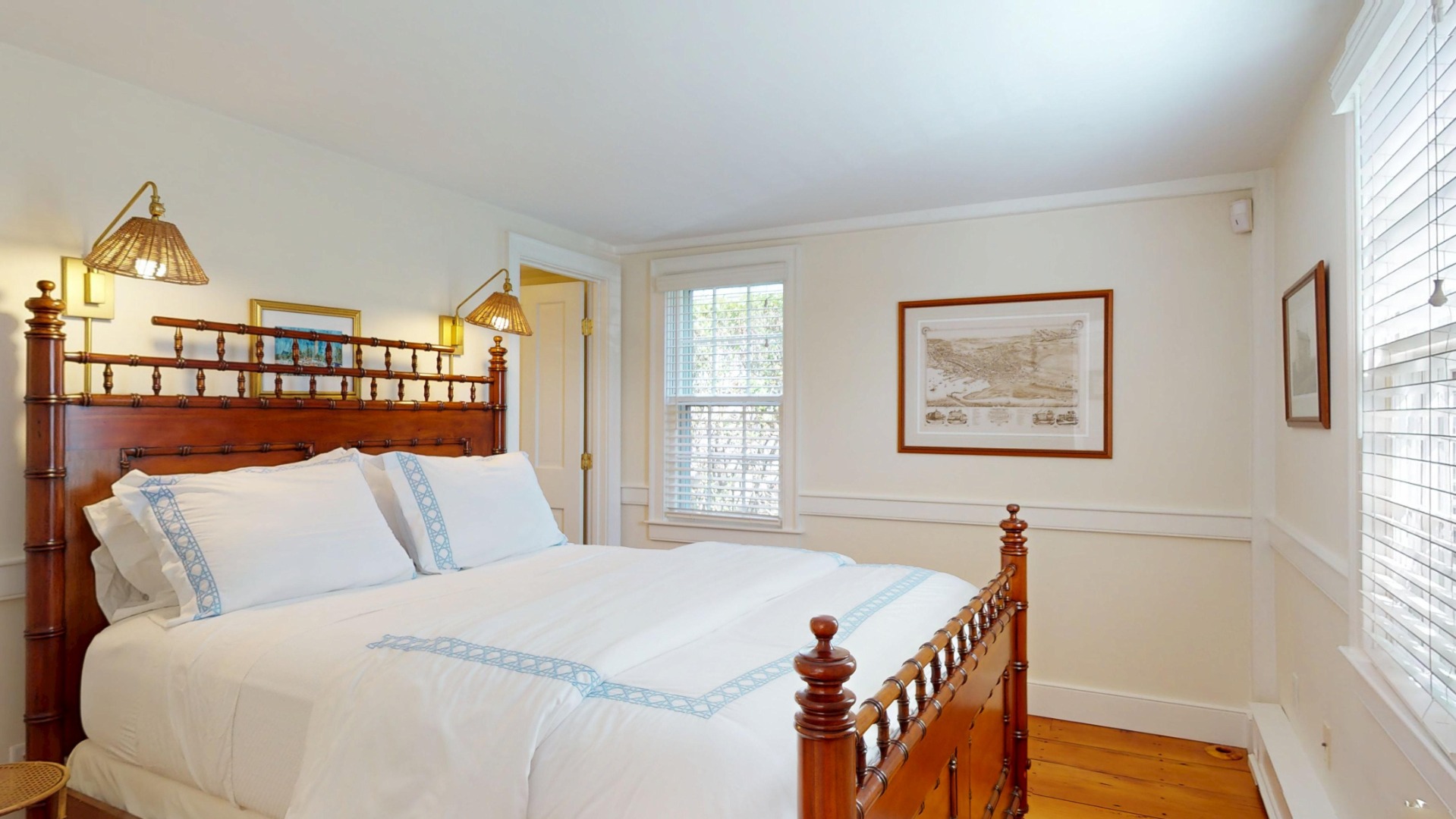 39 A Milk Street Nantucket, MA 02554 - Photo 23 of 56 a bed sitting in a bedroom next to a window