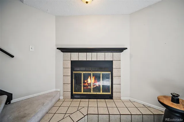 a room with fireplace