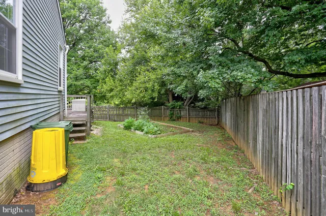 a view of a backyard with a small cabin