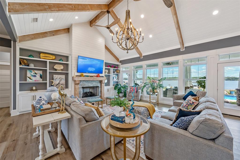 16241 Big Oak Bay Road Tyler, TX 75707 - Photo 7 of 40 Vaulted ceilings with exposed wood beams define this living space