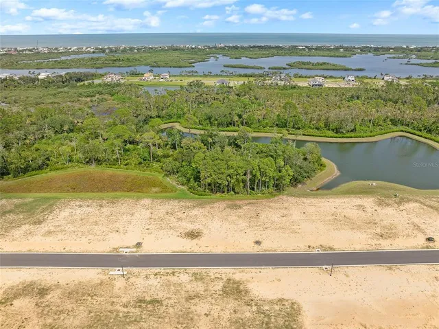 a view of a lake with a mountain in the background