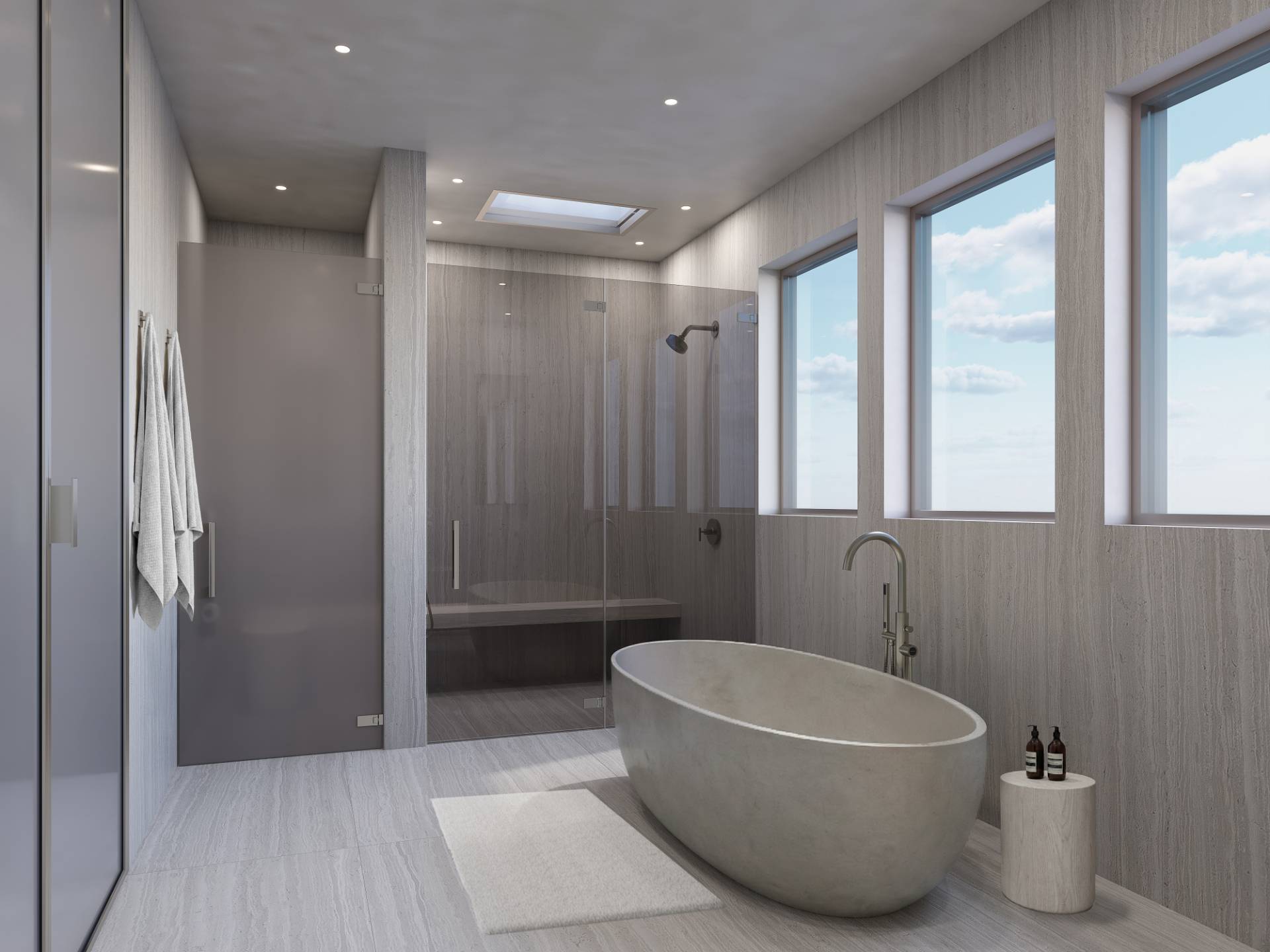 125 Dune Road Bridgehampton, NY 11932 - Photo 15 of 27 a bathroom with a bathtub and shower