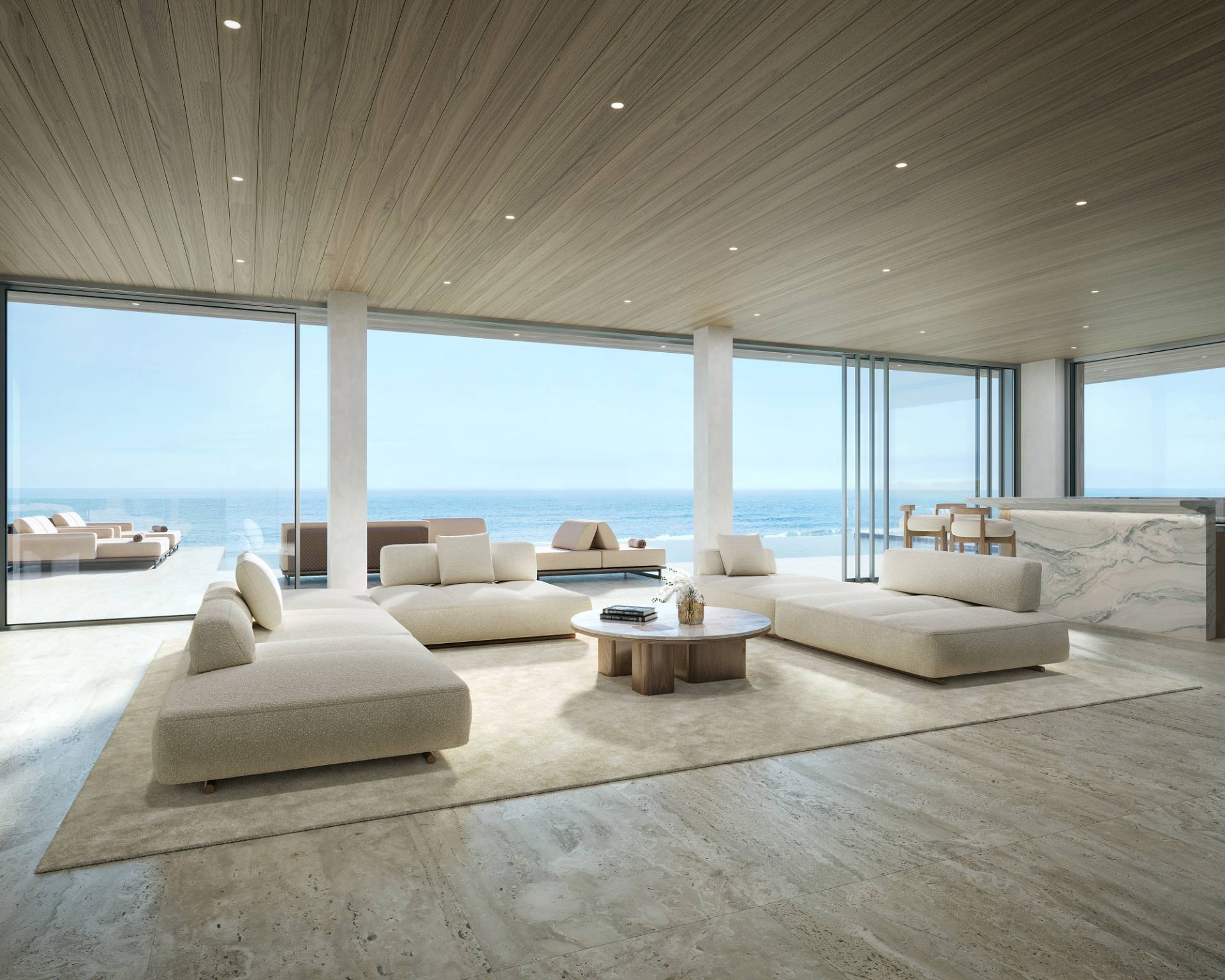 125 Dune Road Bridgehampton, NY 11932 - Photo 18 of 27 a living room with furniture and a large window