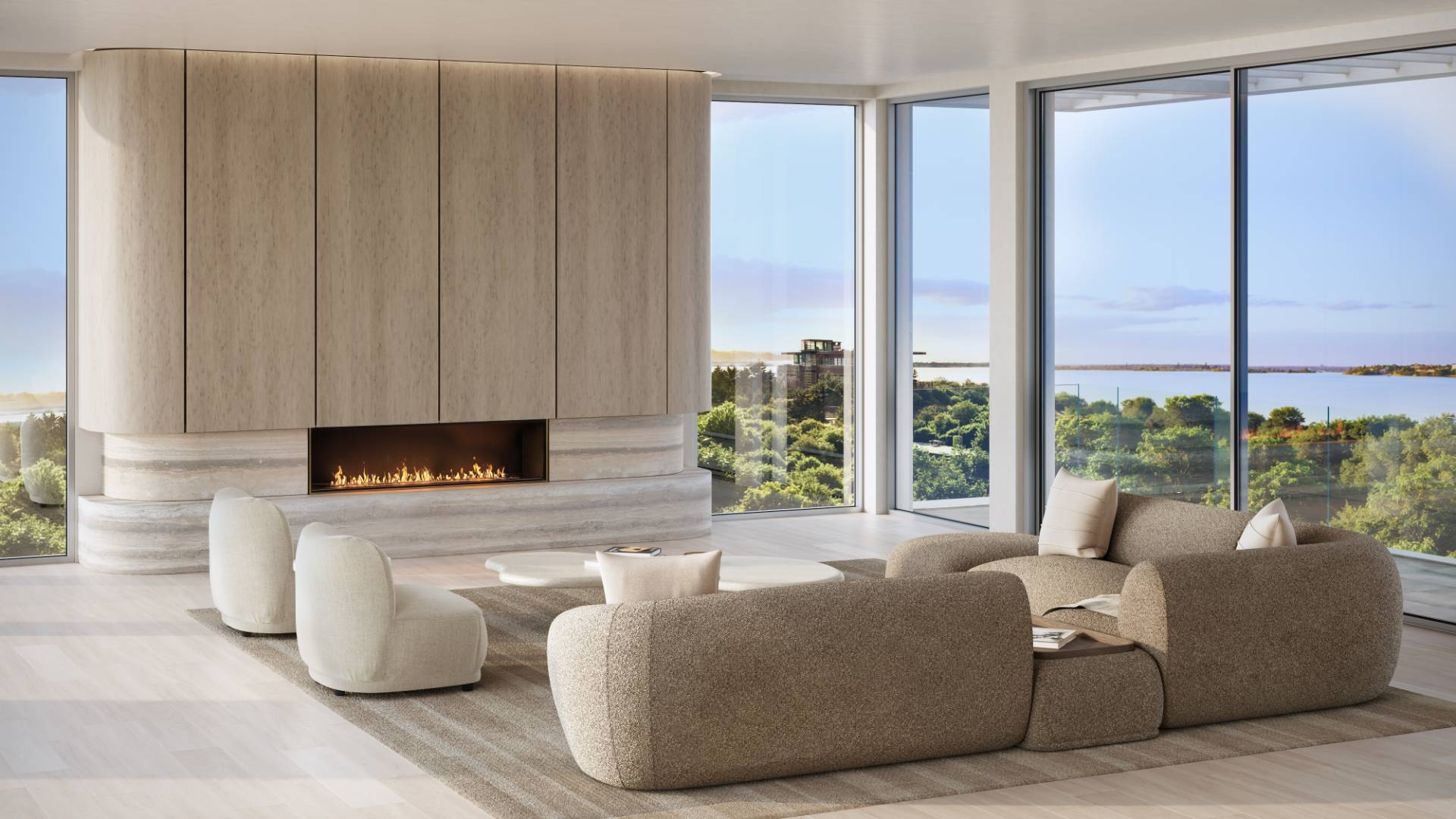 125 Dune Road Bridgehampton, NY 11932 - Photo 9 of 27 a living room with furniture and a large window