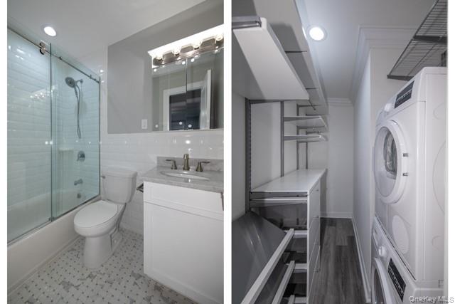 7 Spinning Wheel Road, Unit 1B Massapequa, NY 11758 - Photo 8 of 12 a bathroom with a sink toilet a mirror and shower