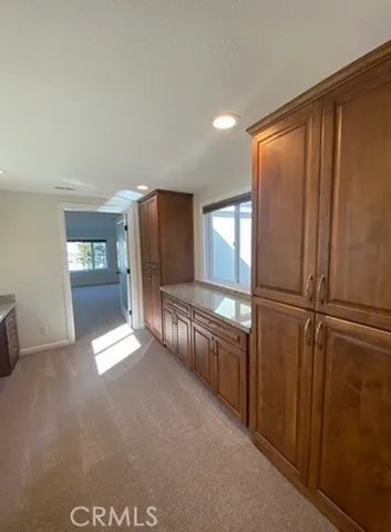 a view of kitchen with windows