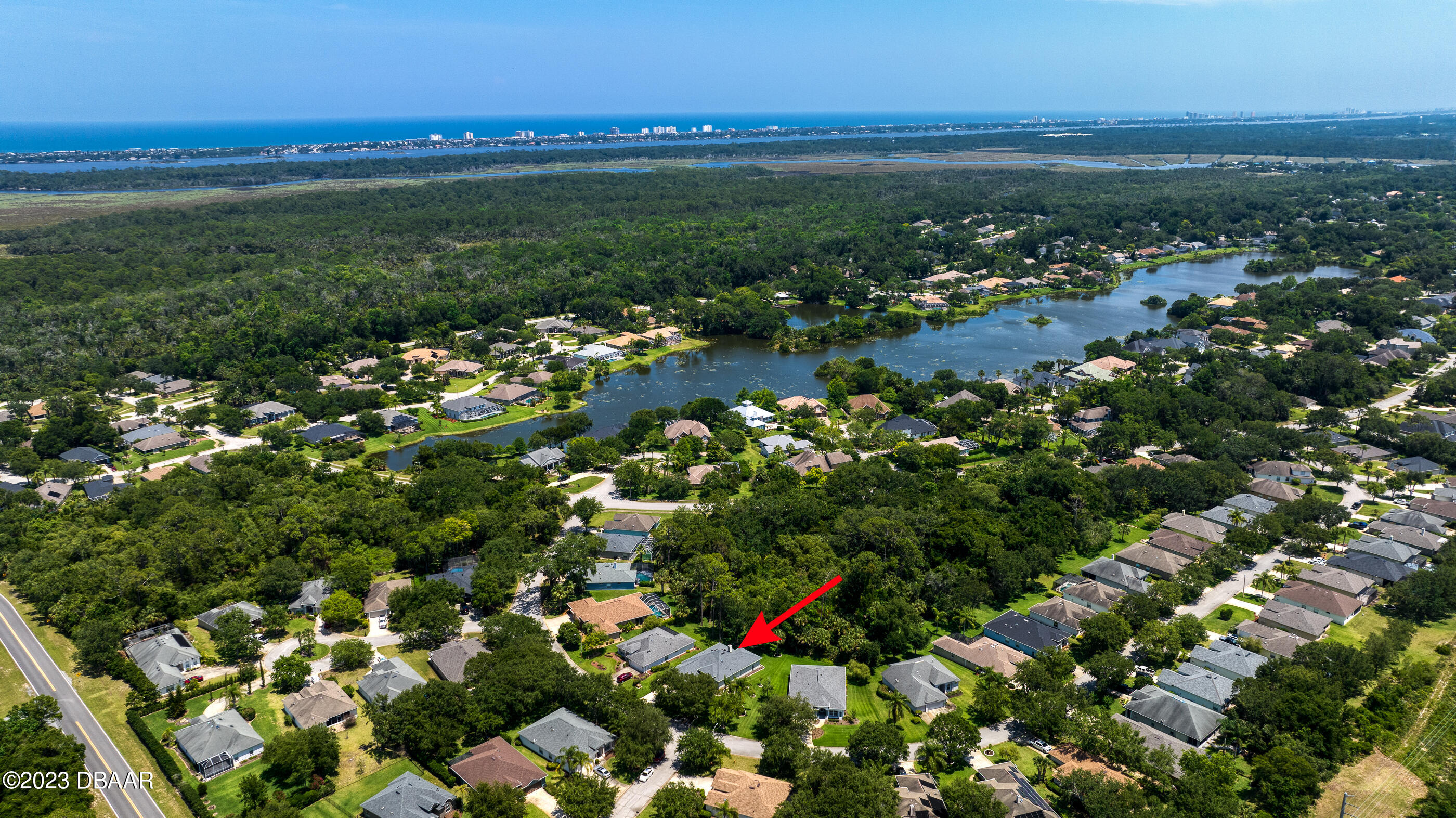 87 Timucuan Drive Ormond Beach, FL 32174 - Photo 48 of 63 Drone_87TimucuanDr-8_arrow
