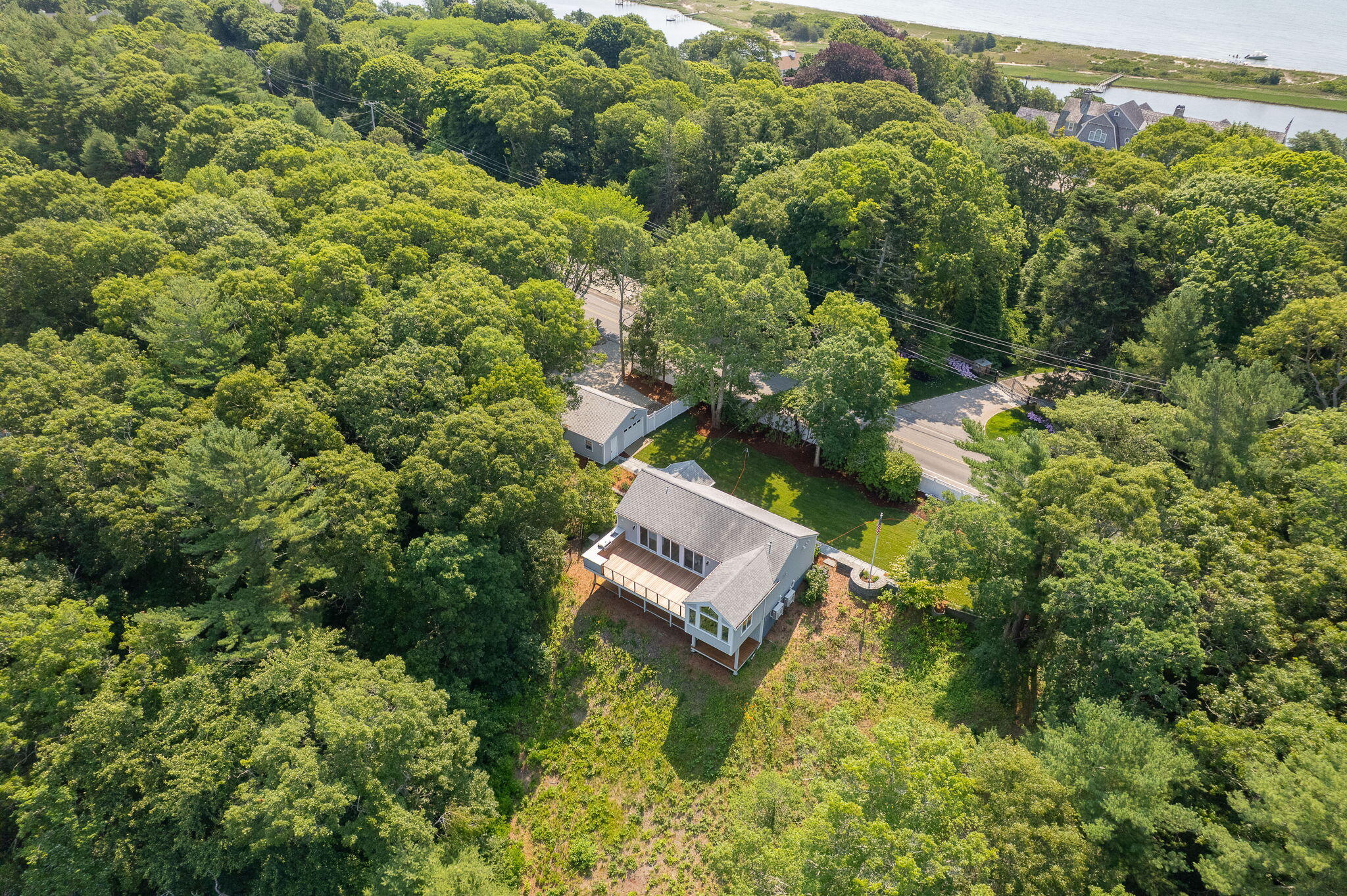 162 Main Street Osterville, MA 02655 - Photo 38 of 50 an aerial view of a house with a yard
