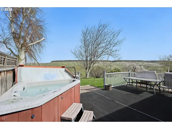 a view of a terrace with outdoor space