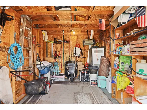 a view of a deck with a yard