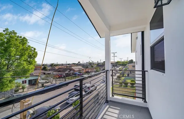 a city view from the balcony