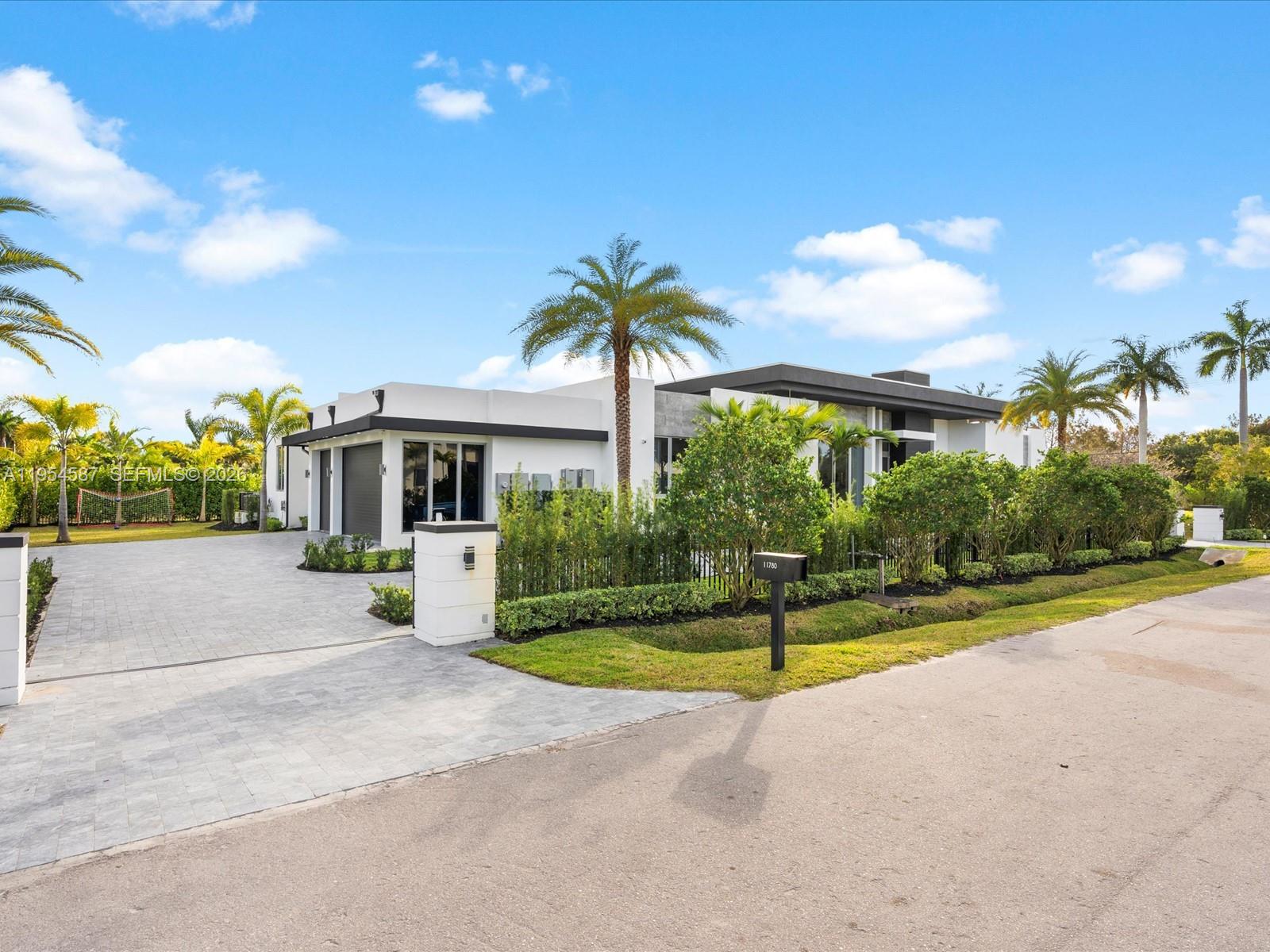 a house view with a garden space