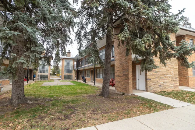 a picture of a park with a large window and a white wall