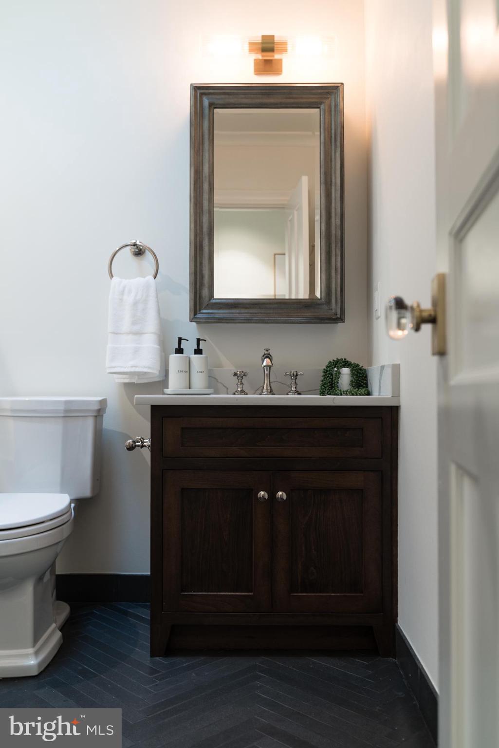 133 13th Street Northeast Washington, DC 20002 - Photo 20 of 41 a bathroom with a sink vanity and a toilet