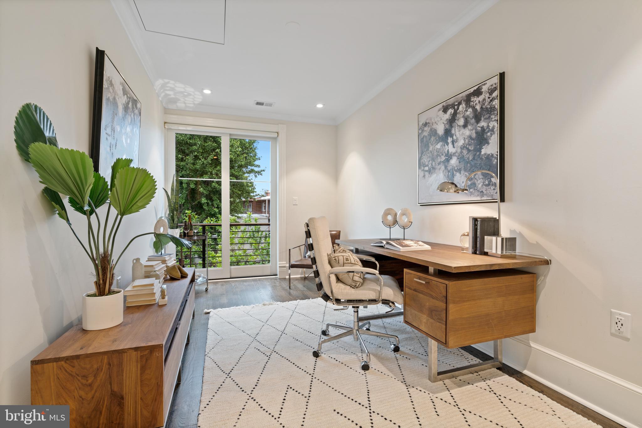 133 13th Street Northeast Washington, DC 20002 - Photo 22 of 41 a view of a workspace with furniture and a potted plant
