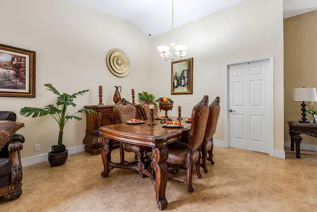 a view of a dining room and livingroom