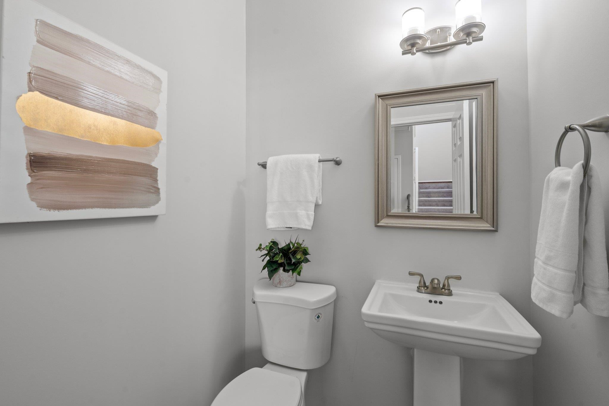 532 Emerald Downs Road Cary, NC 27519 - Photo 17 of 51 a bathroom with a toilet sink and mirror