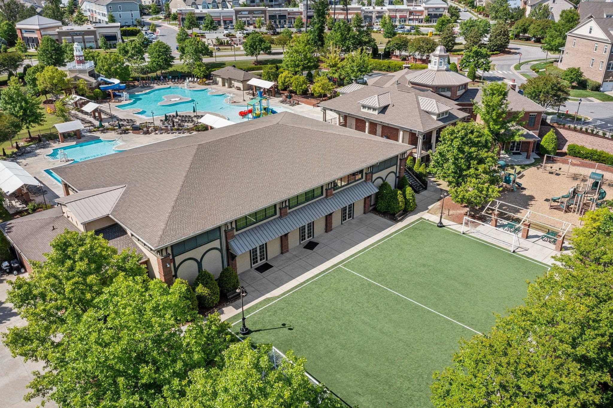 532 Emerald Downs Road Cary, NC 27519 - Photo 44 of 51 an aerial view of a house with a yard basket ball court and outdoor seating