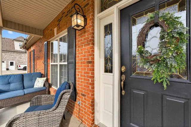 a view of a balcony and a potted plant