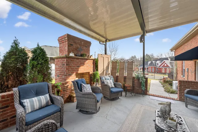 a outdoor living space with furniture