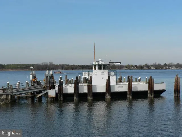 a view of a ocean with boats and trees in the background