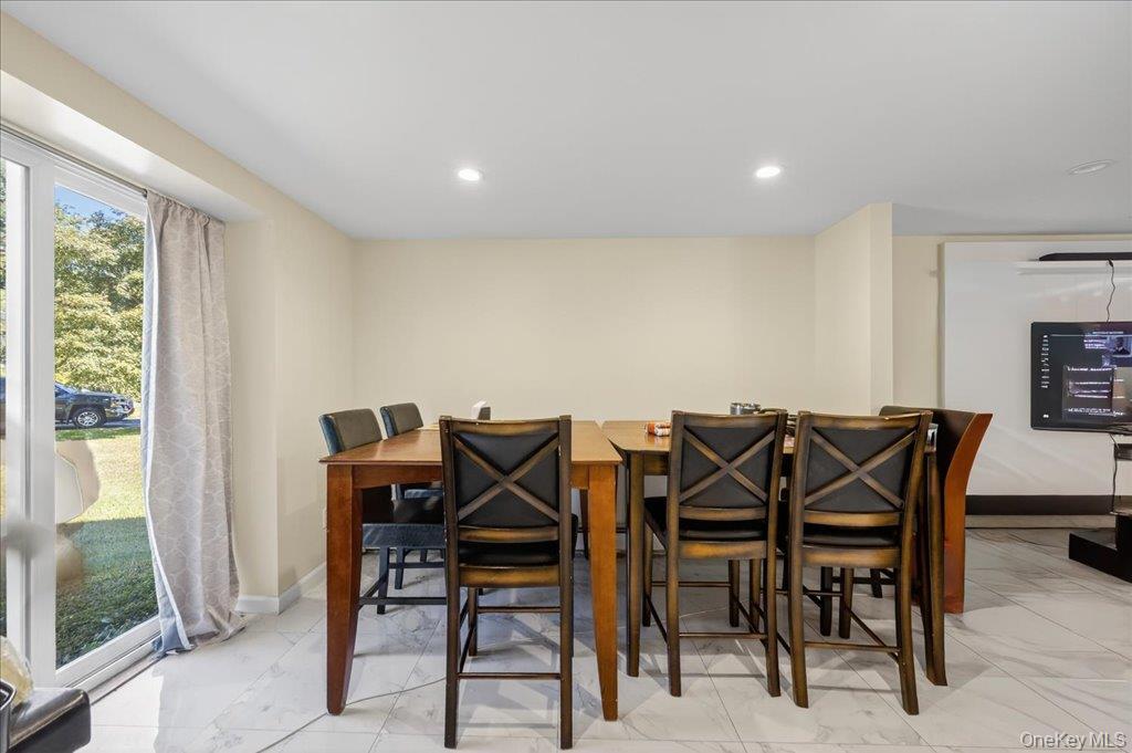 431 Gate Hill Coop Road Stony Point, NY 10980 - Photo 14 of 41 Dining space featuring recessed lighting and light marble finish floors