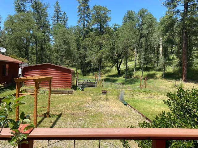 a backyard of a house with lots of green space