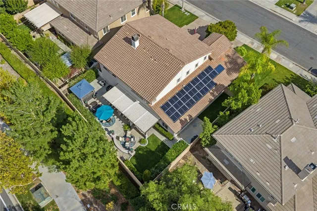 an aerial view of a house