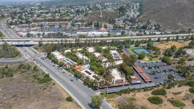 an aerial view of a city