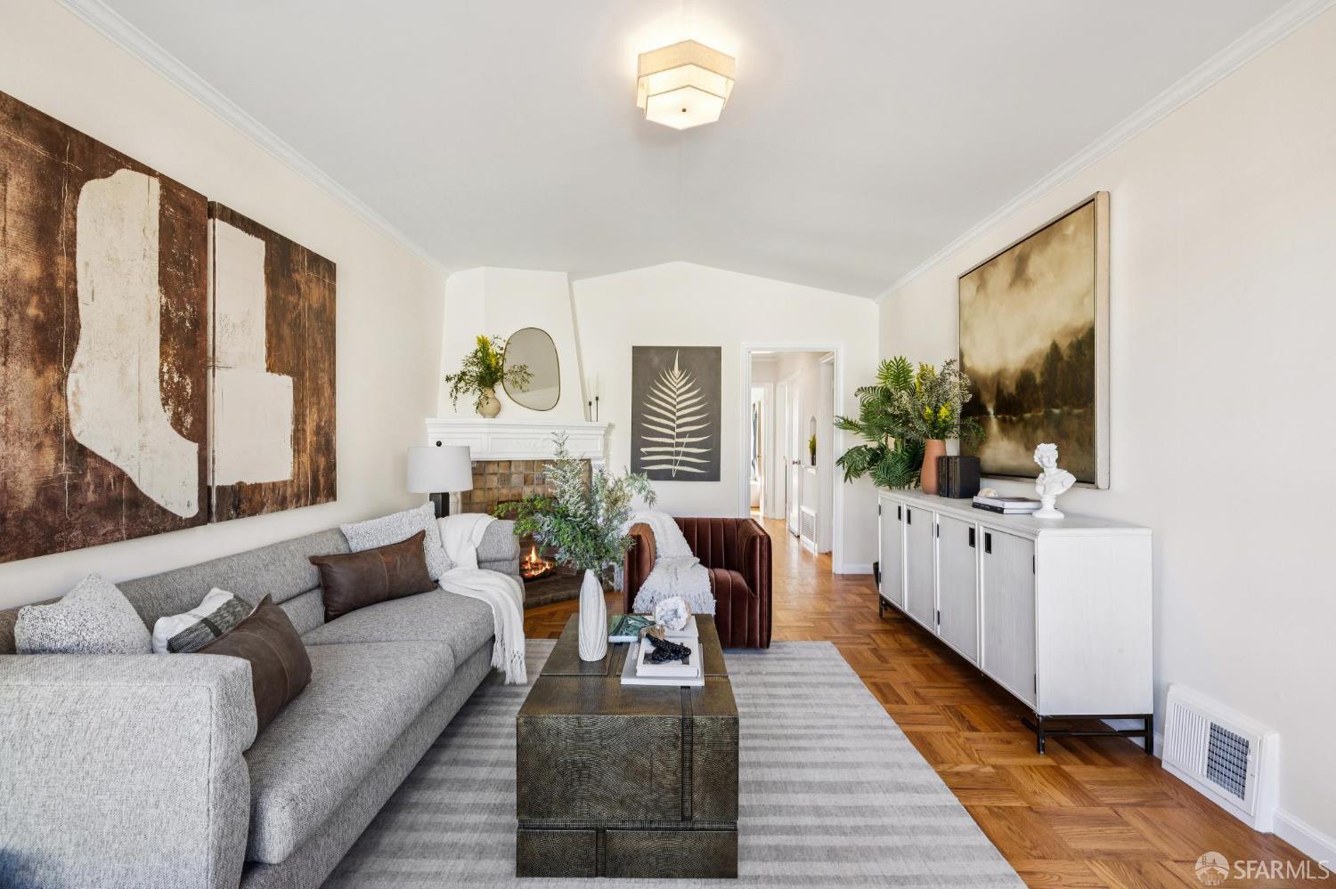 159 Stillings Avenue San Francisco, CA 94131 - Photo 2 of 21 a living room with furniture and a flat screen tv