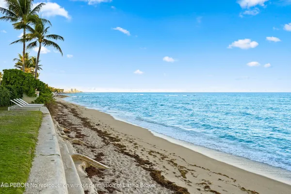 a view of a ocean with a yard