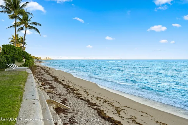 a view of a ocean with a yard