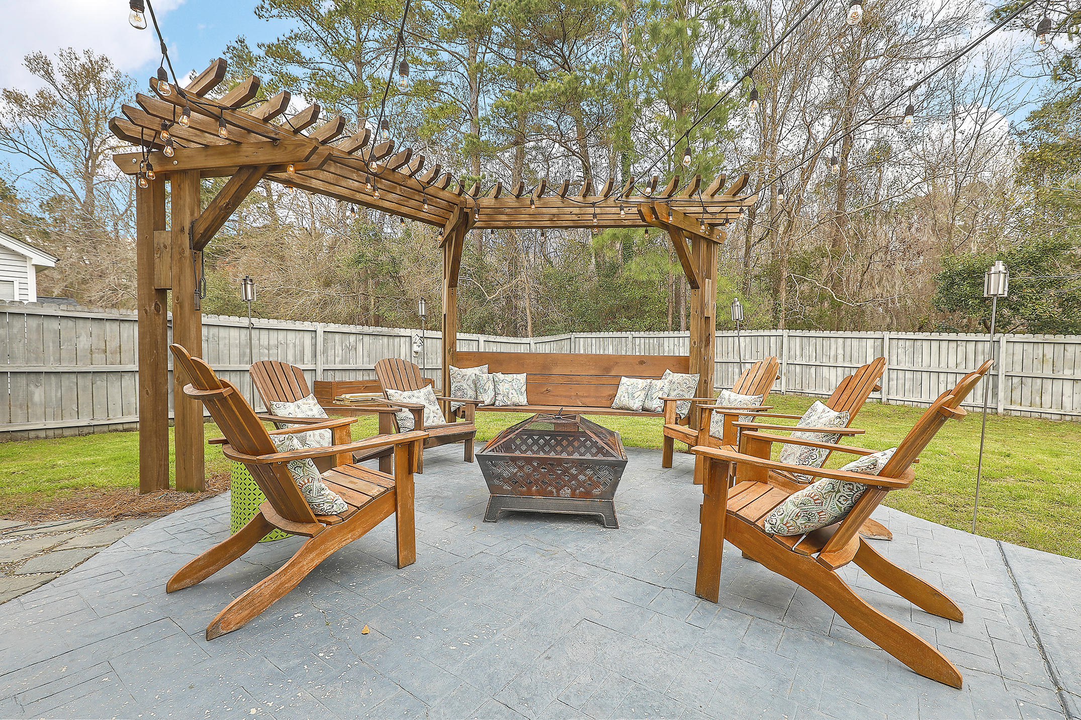 556 Carters Grove Road Charleston, SC 29414 - Photo 8 of 34 Beautiful Back yard patio and pergola