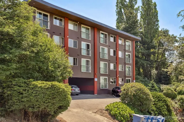 a front view of a building