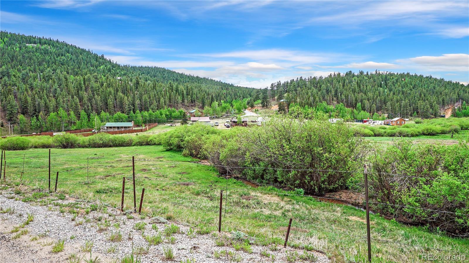 109 Wolf Road Bailey, CO 80421 - Photo 16 of 18 a view of a garden with an outdoor seating