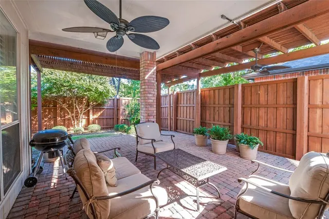 a outdoor space with furniture