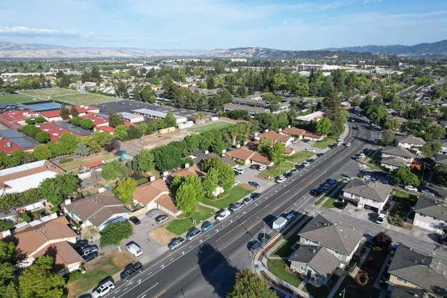 an aerial view of a city