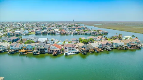 a view of a lake with boats