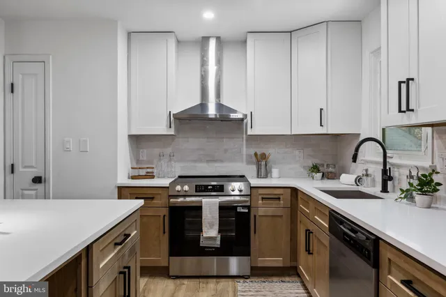 a kitchen with a stove and a sink