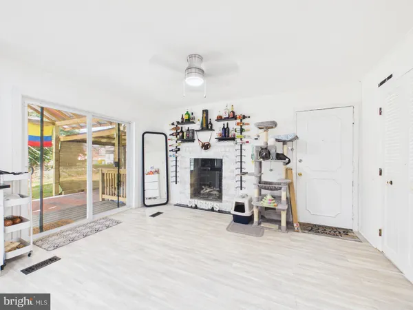 a view of a livingroom with a fireplace