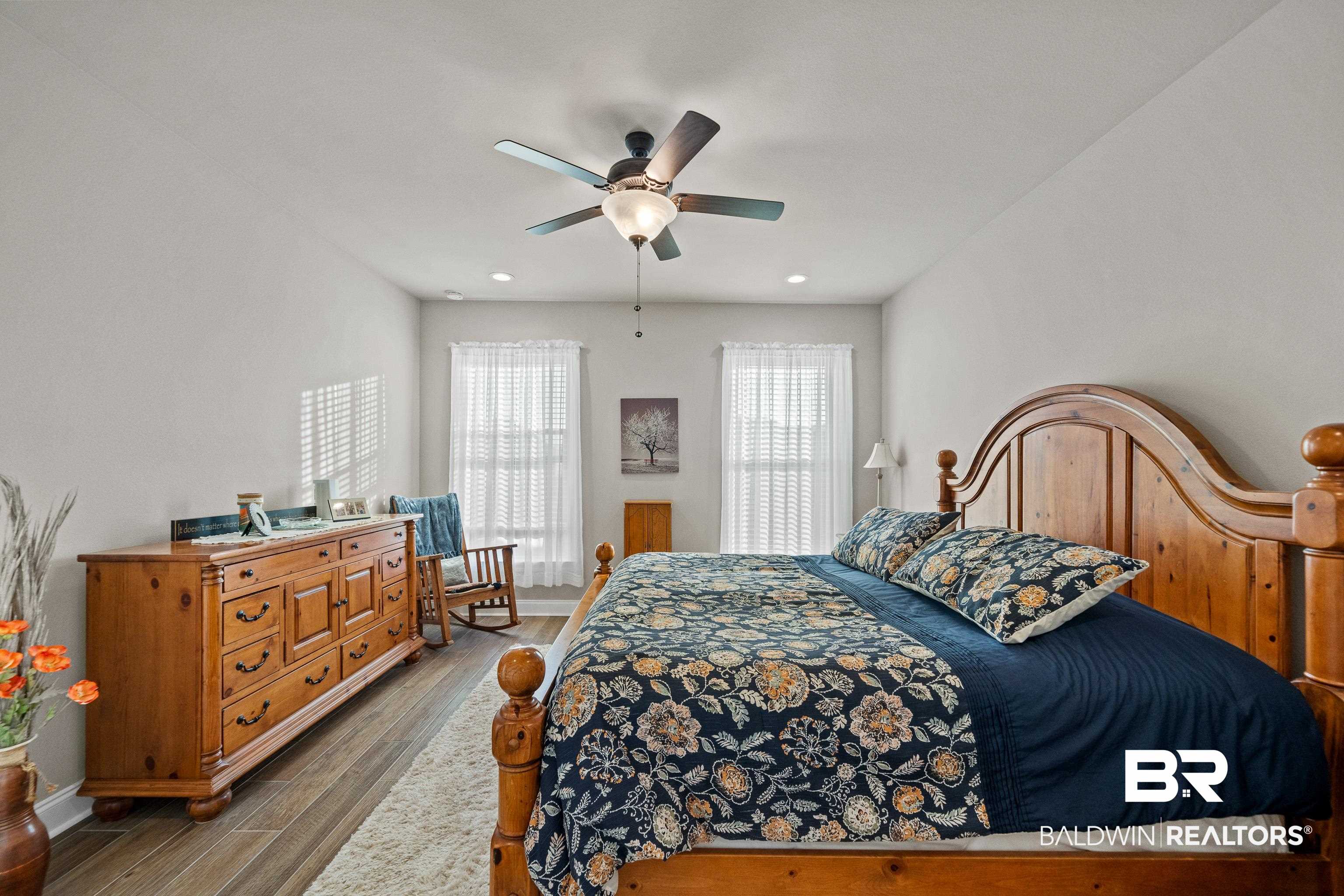1390 Aldon Street Foley, AL 36535 - Photo 13 of 31 Bedroom with wood finished floors, a ceiling fan, and recessed lighting