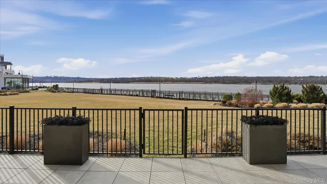 a view of a lake with a mountain in the background