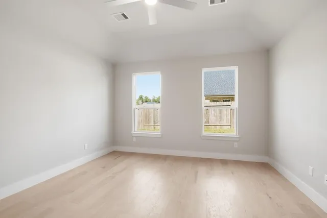 an empty room with a window
